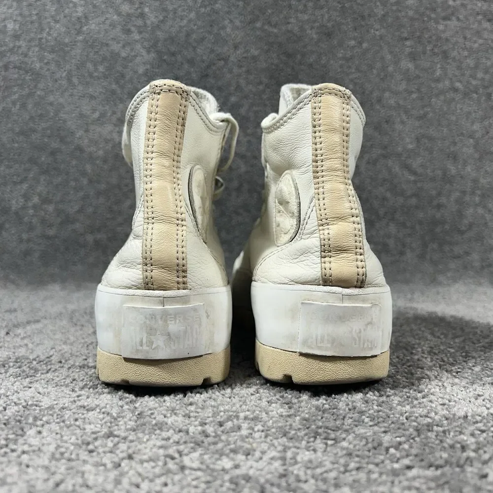 Converse CTAS Lugged Hi 573076C Womens Sz 7.5 White Egret Leather Platform Shoes